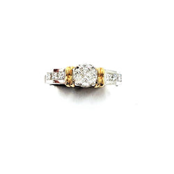18kt Two Tone Invisible Set Engagement Ring